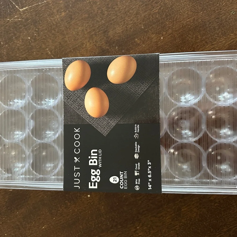 Just Cook Clear Egg Storage Container with Transparent Design 21 egg